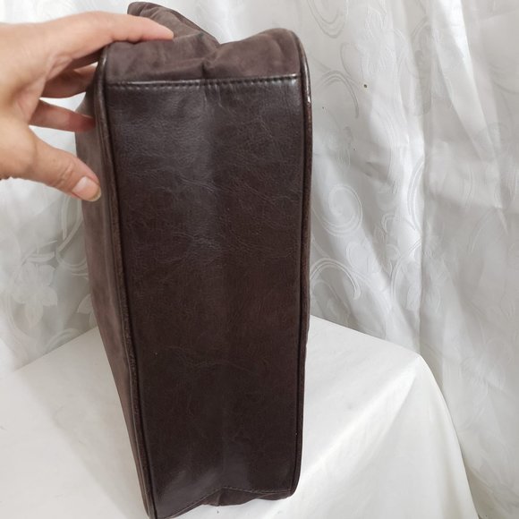 Mambo Women's Brown Suede Leather Tote Shoulder Bag - Picture 7 of 8